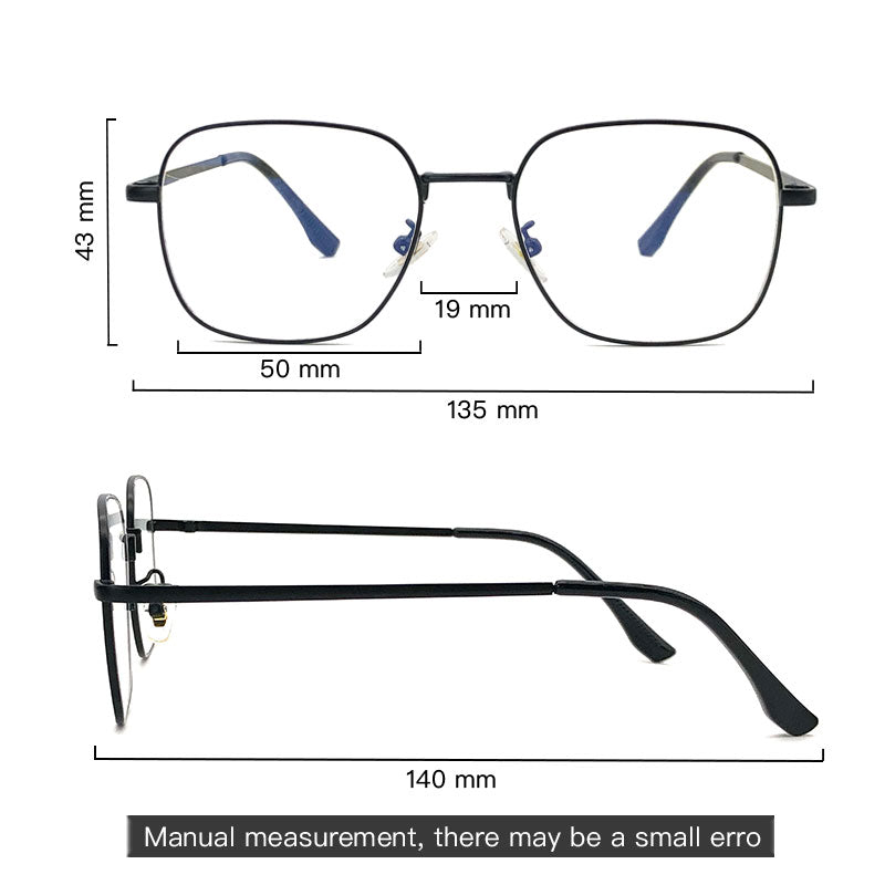 LUSEEN Anti Radiation Eye Glasses Anti Blue Lens Metallic Frame para sa Mga Lalaki at Babae AG8806