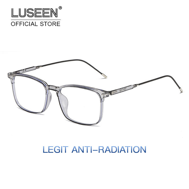 LUSEEN Anti Radiation Eyeglass Para sa Babae At Lalaki Anti Rad Eye Glasses Square TR Frame Anti Blue Ray Glass AG8807