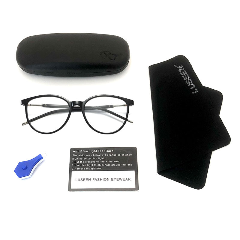 LUSEEN Eyeglass Anti Radiation Para sa Babae At Lalaki Maaaring Palitan ng Lens Frame Anti Rad Eye Glasses AG8809