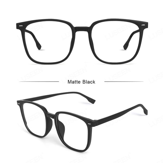 LUSEEN AG2279 Black frame Glasses Photochromic and Anti Radiation Square Full Rim Y2K Retro Eyeglass For Men and Women