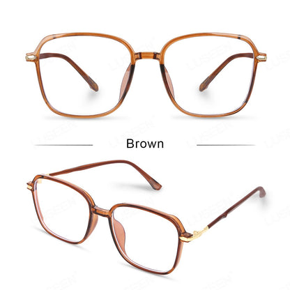 LUSEEN Anti Radiation Photochromic Eyeglass Unisex Eyeglass Summer Sunglasses For Men Women Shades Trending Fashion Eyewear Cute Round Face AG2246