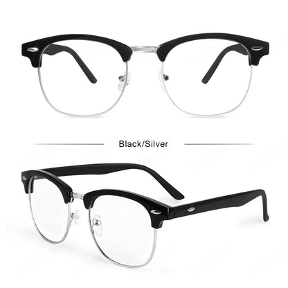 LUSEEN Eyeglass Photochromic Anti Radiation Browline  Eyeglasses Antirad Eye Glasses for Men and Women AG2230