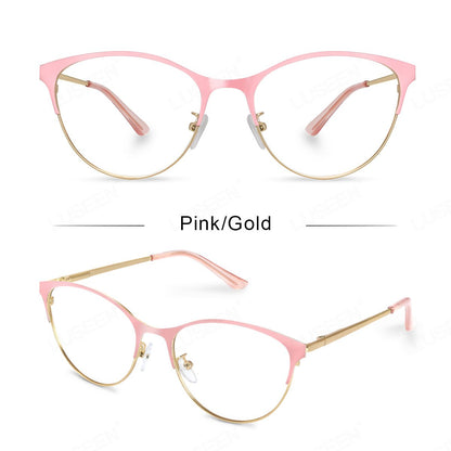 LUSEEN AG2243 Unisex Photochromic Anti Radiation Eyeglass Shades For Men Women Sunglasses Cat Eye For Round Face For Beach Eyewear Frames