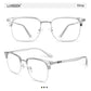 LUSEEN AG2262 Photochromic Eyeglass Shades for Men Women Anti Radiation Sunglasses Vintage Fashion Student Round Face Unisex Summer Outfit Resin Eyewear Browline Eyeglasses