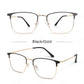 LUSEEN AG2248 Photochromic Anti-Radiation Eyeglasses Unisex Replaceable Lens Rectangle Semi Rimless Frame