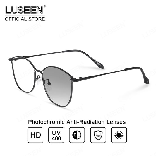 LUSEEN AG2249 Anti-Radiation Photochromic Eyeglasses For Men Women Cat Eye Fashion Eyecare