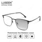 LUSEEN AG2248 Photochromic Anti-Radiation Eyeglasses Unisex Replaceable Lens Rectangle Semi Rimless Frame