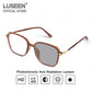 LUSEEN Anti Radiation Photochromic Eyeglass Unisex Eyeglass Summer Sunglasses For Men Women Shades Trending Fashion Eyewear Cute Round Face AG2246
