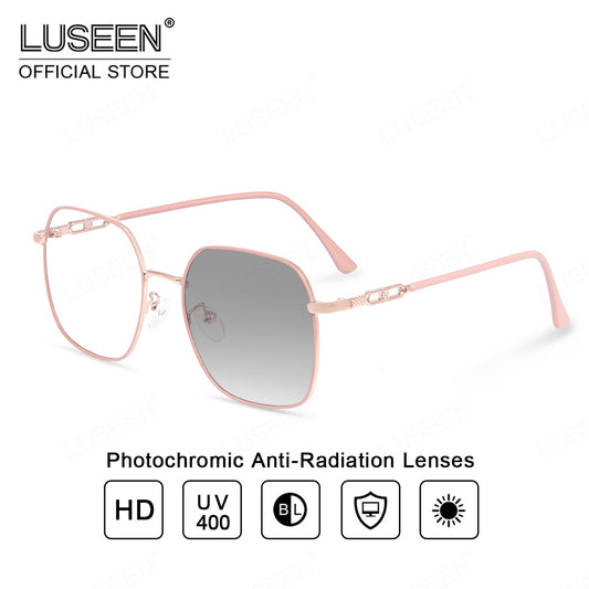 LUSEEN Photochromic Anti Radiation Eyeglass Oversized Full Rim For Man And Woman Unisex Eyewear AG2261