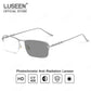 LUSEEN AG2247 Photochromic Anti-Radiation Eyeglasses Unisex Replaceable Lens Fashion Semi Rimless Rectangle Frame