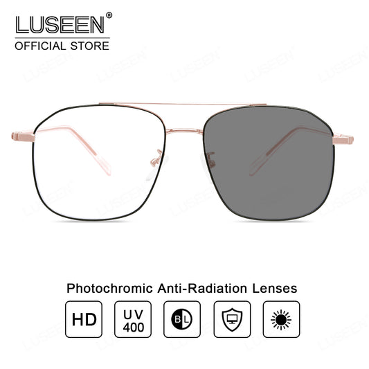 LUSEEN AG2234  Photochromic Anti Radiation Eyeglass Unisex Full Rim Student Replaceable Lenses  Fashion Glasses