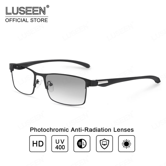 LUSEEN Anti-Radiation Photochromic Eyeglasses For Men Women Rectangle Fashion AG2255