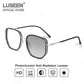 LUSEEN Anti Radiation Photochromic Eyeglass Sunglasses Shades for Men Women Vintage Fashion Student Round Face Unisex Summer Outfit Resin Eyewear AG2264
