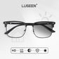 LUSEEN AG2262 Photochromic Eyeglass Shades for Men Women Anti Radiation Sunglasses Vintage Fashion Student Round Face Unisex Summer Outfit Resin Eyewear Browline Eyeglasses