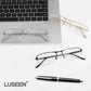 LUSEEN AG2247 Photochromic Anti-Radiation Eyeglasses Unisex Replaceable Lens Fashion Semi Rimless Rectangle Frame