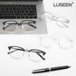 LUSEEN AG2242 Anti-Radiation Photochromic Eyeglass Browline Unisex PC Alloy Semi Rimless Square Eyewear