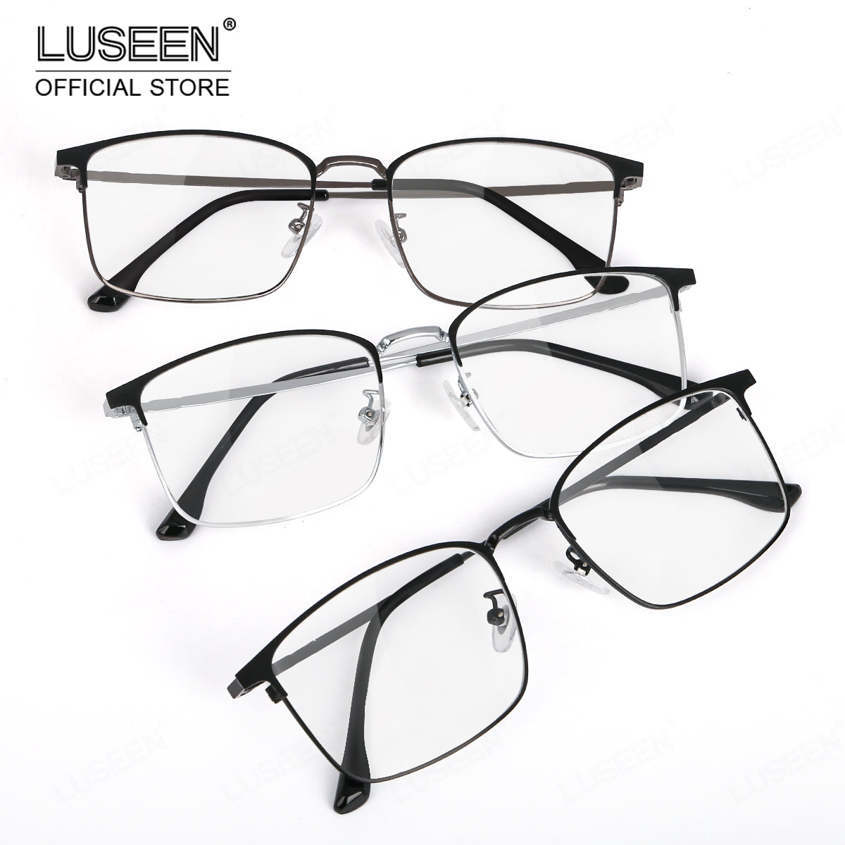 LUSEEN AG2235 Photochromic Ant-Radiation Eyeglass Shades For Women Man Cyber Glasses Replaceable Lens Fashion Sunglass