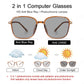 LUSEEN Anti Radiation Photochromic Eyeglass Unisex Eyeglass Summer Sunglasses For Men Women Shades Trending Fashion Eyewear Cute Round Face AG2246