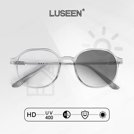 LUSEEN AG2257 Unisex Photochromic Anti Radiation Fashion Eyeglass Shades For Men Women Sunglasses For Round Face