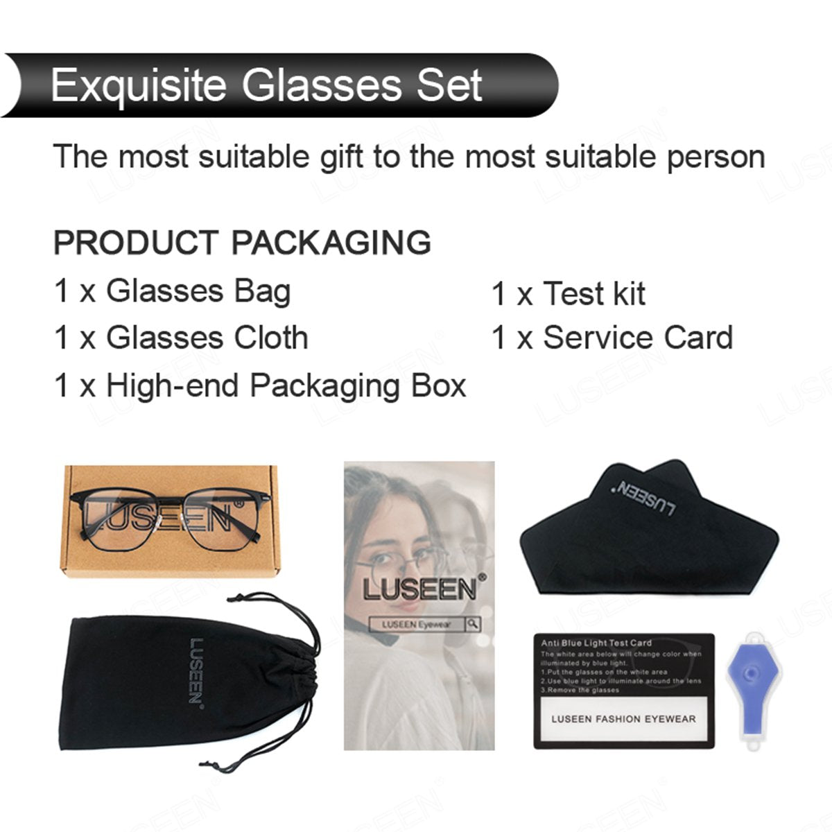 LUSEEN AG2270 Photocromic Anti Radiation Eyeglass Unisex for Women Men Fashion Student Neutral Browline Glasses AG2270