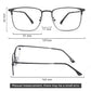 LUSEEN AG2248 Photochromic Anti-Radiation Eyeglasses Unisex Replaceable Lens Rectangle Semi Rimless Frame