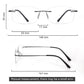 LUSEEN AG2239 Photochromic Anti-Radiation Eyeglasses Unisex Rimless Frame Black Gold Sliver