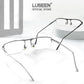 LUSEEN AG2247 Photochromic Anti-Radiation Eyeglasses Unisex Replaceable Lens Fashion Semi Rimless Rectangle Frame