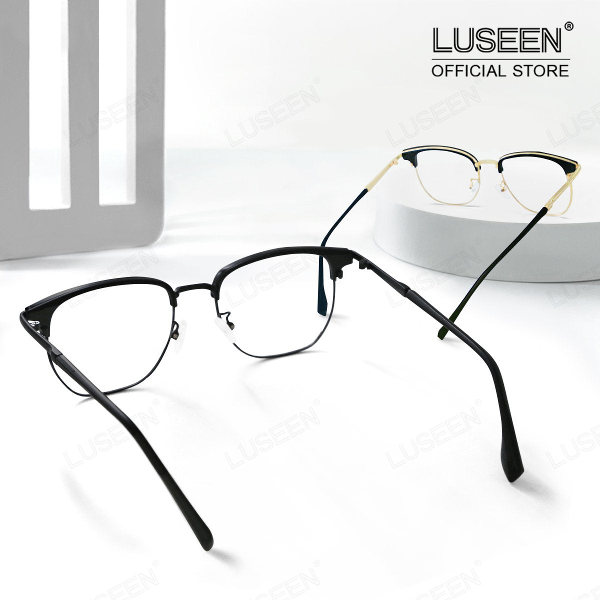 LUSEEN AG2270 Photocromic Anti Radiation Eyeglass Unisex for Women Men Fashion Student Neutral Browline Glasses AG2270