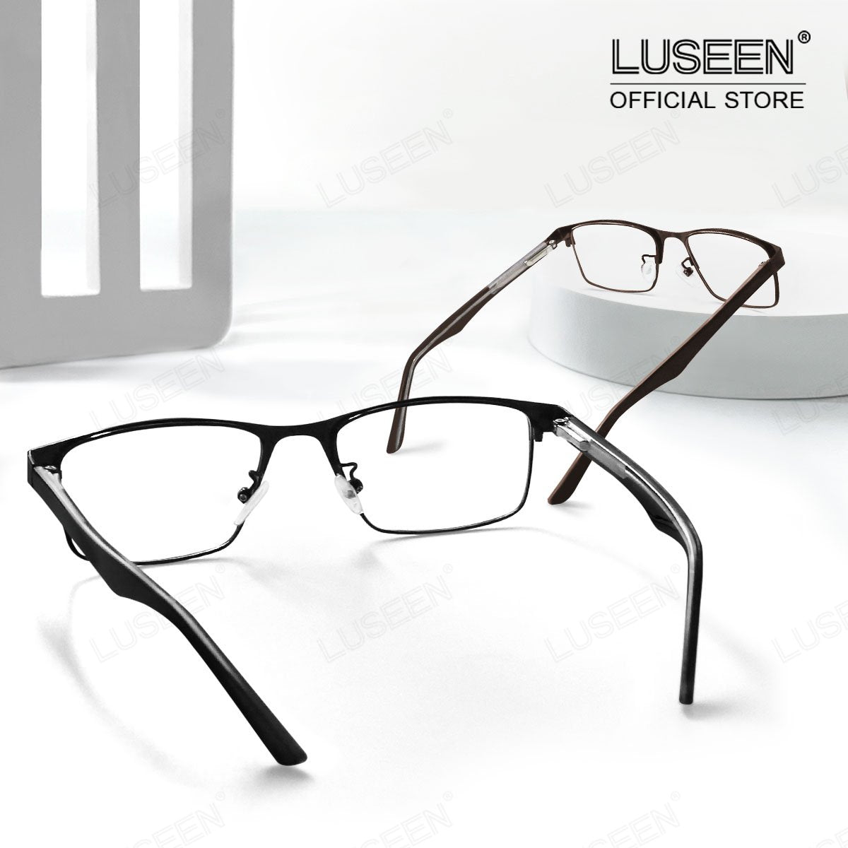 LUSEEN AG2244 Anti Radiation Photochromic Eyeglass Unisex Neutral Student Resin Full Rim Fashion Square Frame Glasses
