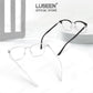LUSEEN AG2242 Anti-Radiation Photochromic Eyeglass Browline Unisex PC Alloy Semi Rimless Square Eyewear