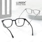 LUSEEN AG2279 Black frame Glasses Photochromic and Anti Radiation Square Full Rim Y2K Retro Eyeglass For Men and Women