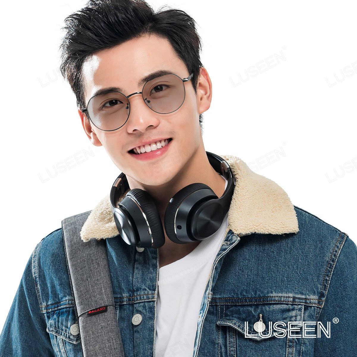 LUSEEN AG2267 Photochromic Anti-Radiation Eyeglasses Shades For Women Men Replaceable Lens Fashion Full Rim Round Frame