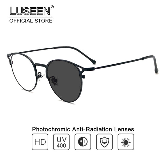 LUSEEN Anti Radiation Eyeglass Photochromic Anti Blue Ray Computer Eye Glasses for Woman Men Eyewear AG2204