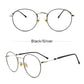 LUSEEN Photochromic Eyeglass Anti Radiation Metal Round Computer Anti Blue Light Eye Glasses for Woman Man AG2207