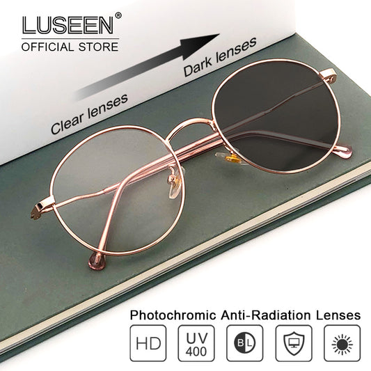 LUSEEN Photochromic Anti Radiation Eyeglass Para sa Babae Anti Blue Ray Eye Glasses AG2209