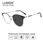 LUSEEN Fashion Anti Radiation Photochromic Eyeglass for Women Men Replaceable Lens Computer Blue Light Eye Glasses AG2211