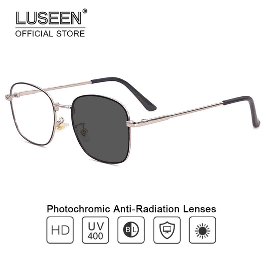 LUSEEN Anti Radiation Eyeglass Para sa Babae Mga Lalaki Photochromic Eye Glasses Anti Blue Light Eyewear AG2212