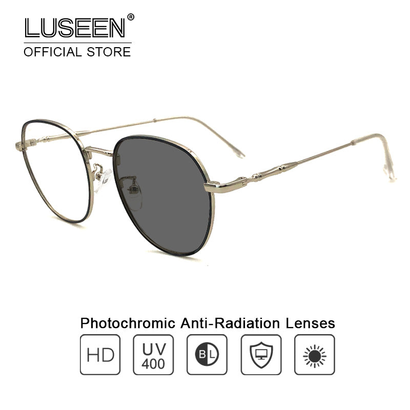 LUSEEN Anti Radiation Eye Glasses for Women Photochromic glasses UV400 Eyewear AG2216