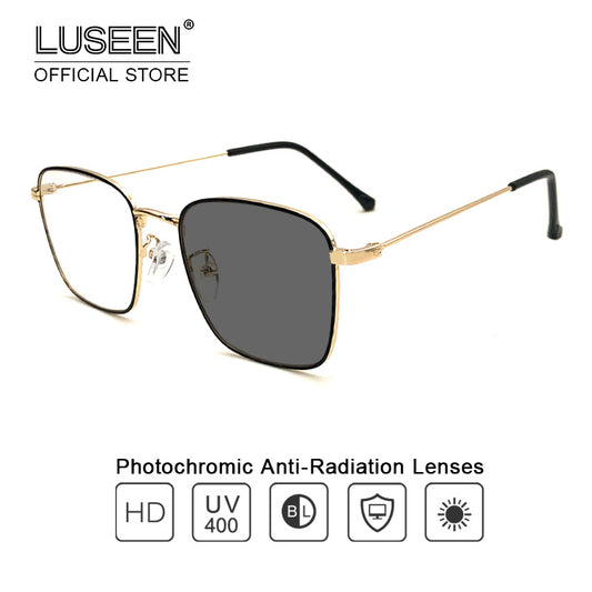 LUSEEN Anti Radiation Photochromic Eyeglass para sa Babae Lalaki Anti Blue Light Eye Glasses AG2217