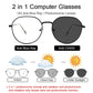 LUSEEN Photochromic Anti Radiation Salamin sa Mata Metal Computer Anti Blue Light Salamin Para sa Babae AG2218