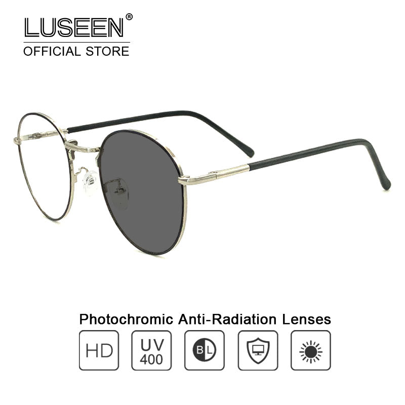 LUSEEN Anti Radiation Photochromic Eye Glasses For Woman Men Replaceable Lens Eyeglasses Frames Anti UV lenses AG2219