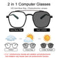 LUSEEN Photochromic Anti Radiation Eyeglass For Woman Men Transition Eyewear Replaceable Lens Oversized Eye Glasses AG2225