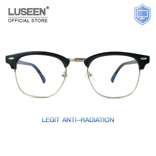 LUSEEN Eyewear Square Anti Radiation Replaceable Lens for Men and Women AG8802