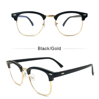 LUSEEN Eyewear Square Anti Radiation Replaceable Lens for Men and Women AG8802