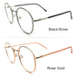LUSEEN Eyewear Round Anti Radiation Blue Lens Eyeglass sa Metallic Frame para sa Mga Lalaki at Babae AG8804 