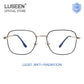 LUSEEN Anti Radiation Eye Glasses Anti Blue Lens Metallic Frame for Men and Women AG8806