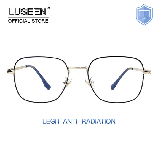 LUSEEN Anti Radiation Eye Glasses Anti Blue Lens Metallic Frame for Men and Women AG8806