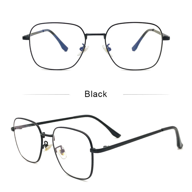 LUSEEN Anti Radiation Eye Glasses Anti Blue Lens Metallic Frame for Men and Women AG8806